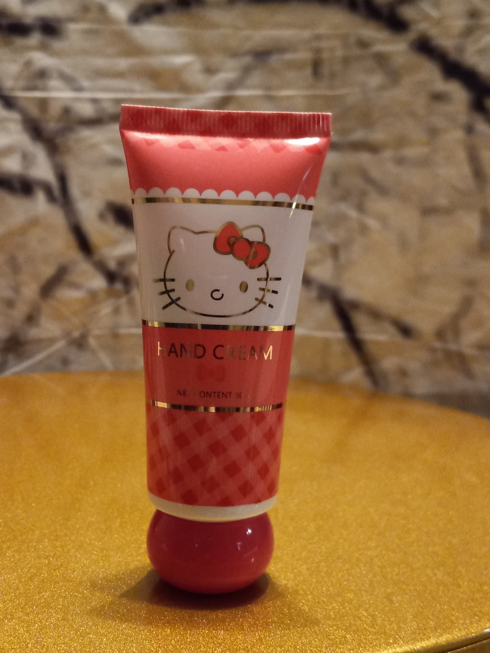 Hello Kitty Pink Gold-Trim Hand Cream Tube